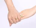 Waterproof Tarnish Free Couple Wedding Ring Jewelry 18K Real Gold Plated Stainless Steel Zircon Diamond Engagement Rings. 
