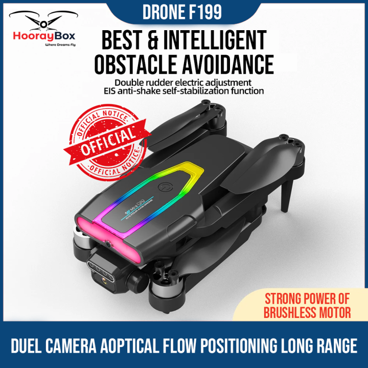 F199 Brushless Motor Drone with 4K HD Dual Camera WIFI FPV Drone 8K Professional Obstacle Avoidance Foldable Quadcopter/ Camera Drone/ Mini Drone.