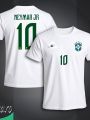 Brazil Neymar jr 10 Short Sleeve Football Jersey For Men - Neymar jr 10 Half Sleeve t shirt - Brazil 10 Jersey. 