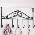 Over Door Metal Hanger Bracket 7 Hooks Towel Hat Coat Hooks Iron Hook Hanging Storage Rack Overdoor Organizer Accessories. 