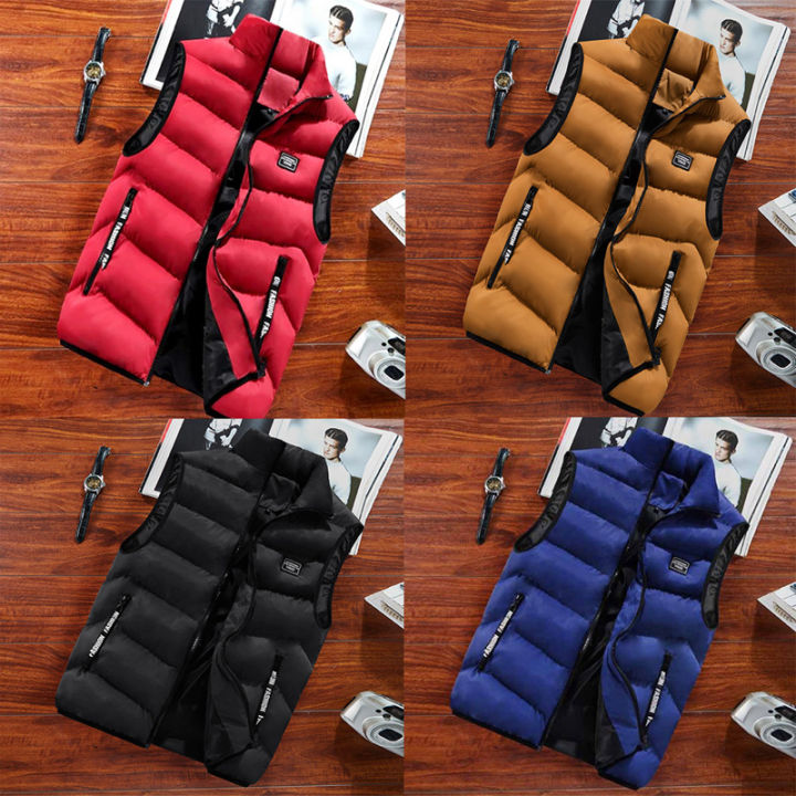 Winter Jackets Thick Vests Man Sleeveless Warm Cotton
