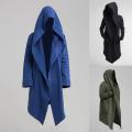 【Alien Alien】 Leisure Cool Hooded Men Trench Coat Extra Long Jacket Oversize for Autumn. 