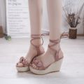Women's Wedge Sandals Summer2022New Korean Style All-Matching Strap Platform Shoes with Fairy Dress Shoes High Heels.