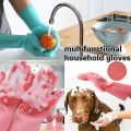 High Quality Silicone Dish Washing Kitchen Hand Gloves Kitchen Cleaner - 2 Pcs. 