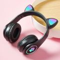 Cute Cat Wireless Headphones RGB Cute Cat Ears Headset With Microphone Noise Cancelling Kid Stereo Music Children's Gifts. 