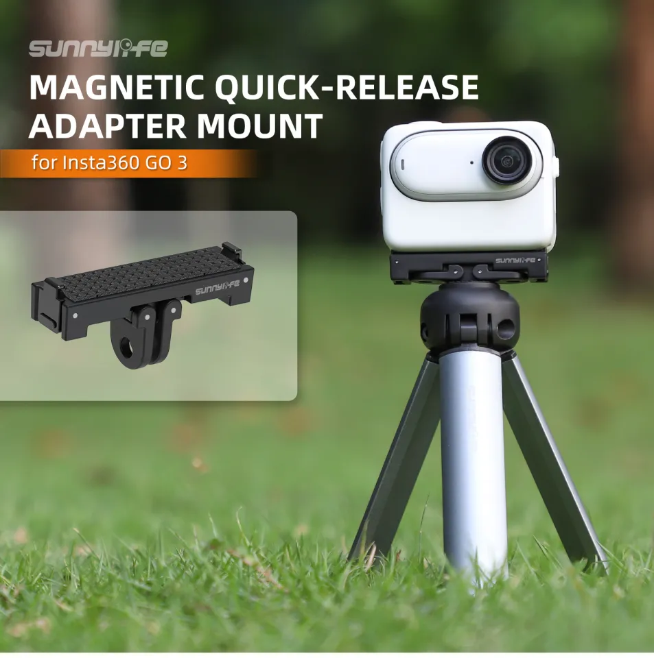 Support Magnétique PULUZ Pour Insta360 GO 3/GO 3S - Pliable, Dégagement Rapide - Compatible Trépieds