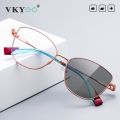 VKYEE Women Photochromic Anti Blue Light Reading Glasses Myopia Hyperopia Prescription Color Change Optical Eyeglasses PFD3039. 