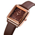 SKMEI SK1702F Black PU Leather Analog Luxury Watch For Women - RoseGold & Black. 