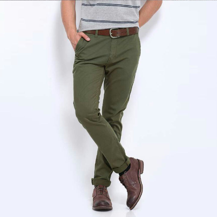 Nazara Slim-Fit Chino Gabardine Pants - Olive - প্যান্ট ছেলেদের