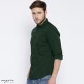 Deep Green Cotton Casual Shirt for Men.