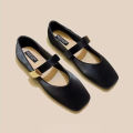 Women's Flats Shoes 2024 Spring New Fashionable Square Toe Women Ballet Flats Shoes Solid Simple Shallow Ladies Single Shoes.