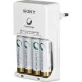 4 AA 2000 mAh Cycle Energy Rechargeable Battery and Power Charger - White. 