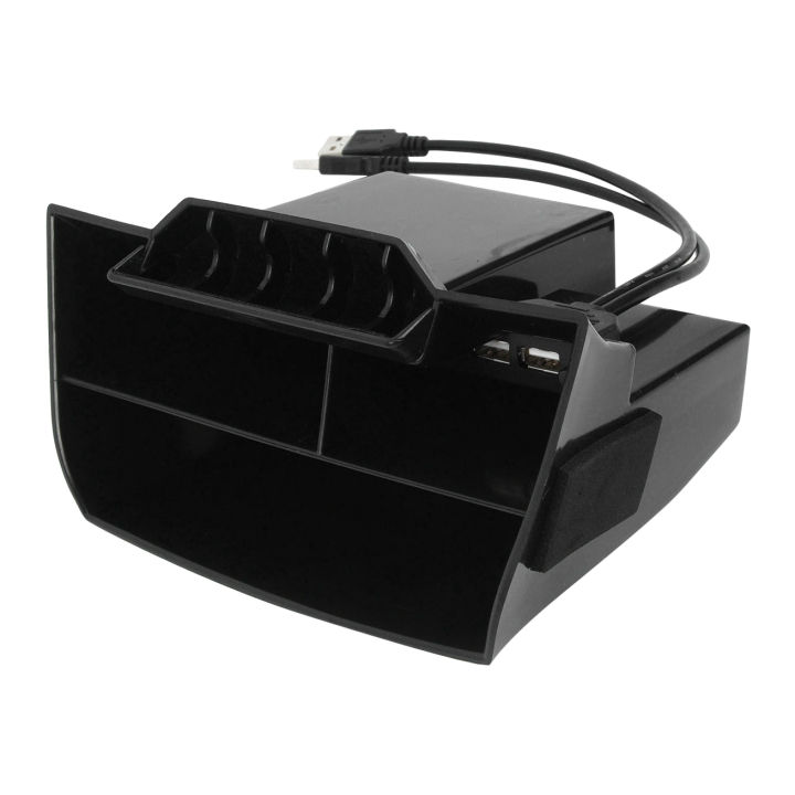for 2016 2017 2018 2019 Interior Accessories Car Black ABS Inner Console Central Storage Box with USB Port
