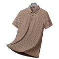 Summer men's lapel BT shirt business casual high elastic non-marking ice silk thin short sleeve polo shirt men's one piece dropshipping.