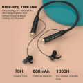 (New) wiresto F1 wireless Bluetooth in-ear headphones with flashlight neck hanging magnetic headphone earbuds support TF card neckband soft silicone IPX5 waterproof ultra-long life sport earphone. 