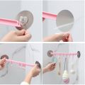 6 Hooks Hanging Towel Racks Bathroom Self Adhesive Punch-free Wall Hanger Storage Hanger Kitchen Organizer Suction Cup Hooks Closet Hanging Key Rack.
