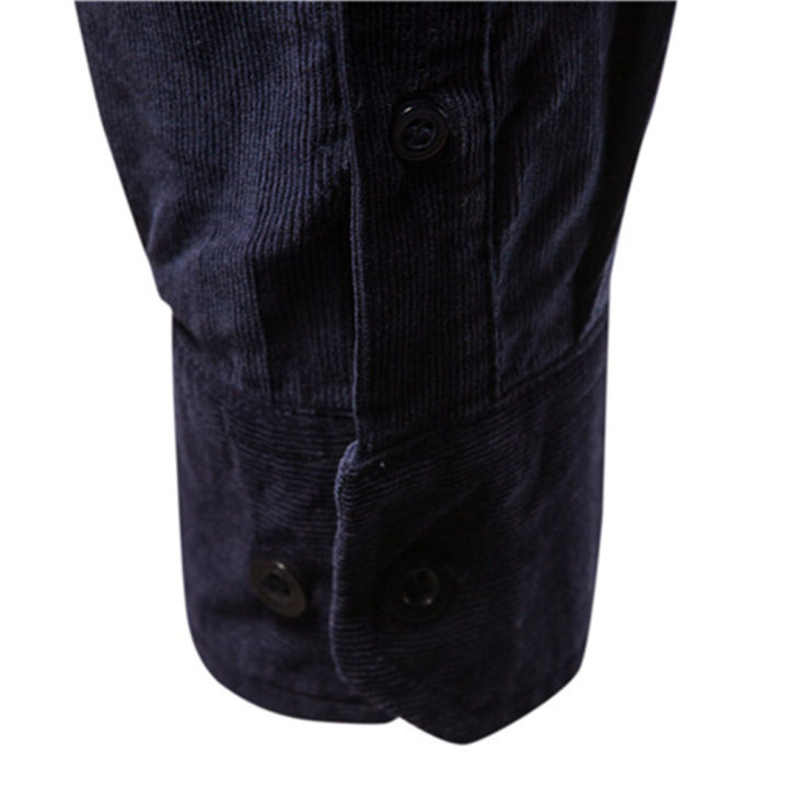 2021%20New%20Single%20Breasted%20100%25%20Cotton%20Men's%20Shirt%20Business%20Casual%20Fashion%20Solid%20Color%20Corduroy%20Men%20Shirts%20Autumn%20Slim%20Shirt%20Men%20-%20Image%205