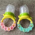 Fruit Feeder Pacifier-Baby Teething Toy Teether (with Extra 3 Nipples) -Color as per stock. 