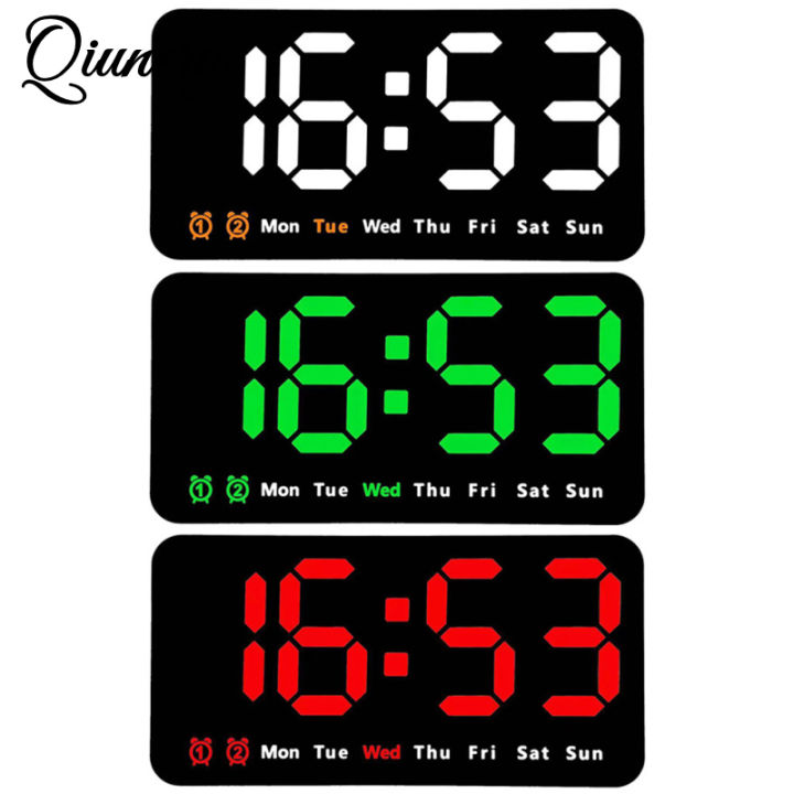 LED Digital Wall Clock With 2 Alarm Large Display Alarm Clock For Living Room Office Classroom Gym Shop Decor