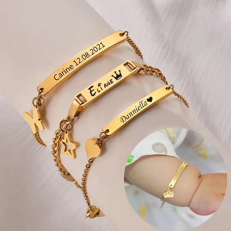 Personalized Stainless Steel Baby Custom Name Bracelet for Boy