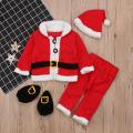 Male And Female Children Spring And Autumn Winter Long Sleeves Santa Claus Styling Dress Up Four Sets. 