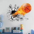 Waterproof 3D Basketball Rush out Wall Art Decal Kids Room Decor Mural Sticker. 