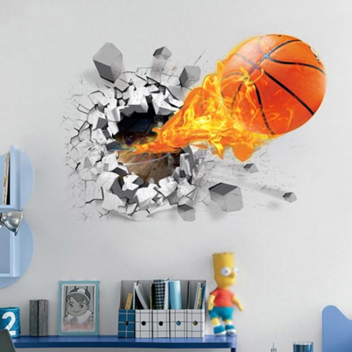 Waterproof%203D%20Basketball%20Rush%20out%20Wall%20Art%20Decal%20Kids%20Room%20Decor%20Mural%20Sticker%20-%20Image%202