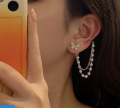 Trendy Fashionable Korean Elegant Cute Rhinestone Butterfly Pearl Stud Earrings for Girls Simple Stylish Fashion - Earring for Women New Collection. 