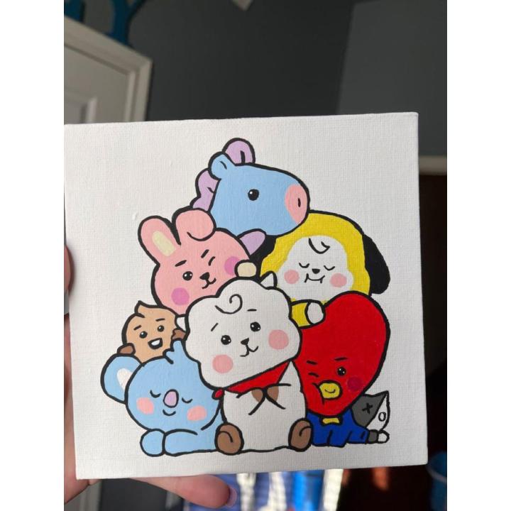 bt21 cute canvas for wall decor and gift