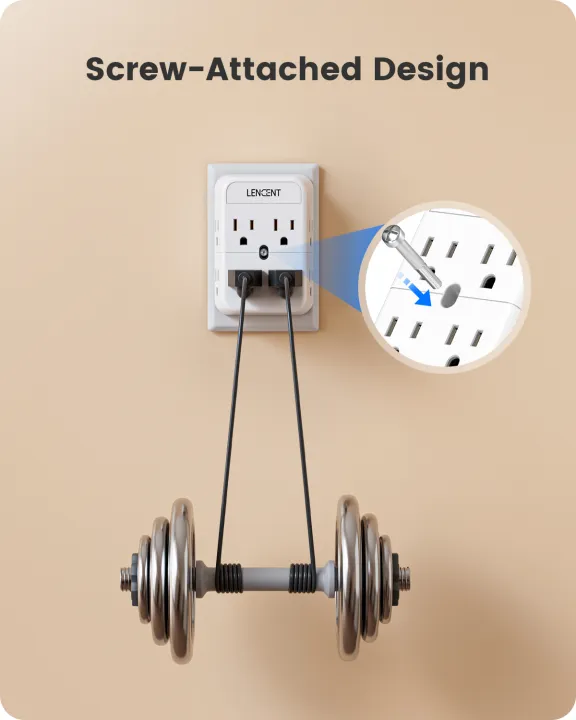 LENCENT%202%20Prong%20Power%20Strip,%203%20to%202%20Prong%20Outlet%20Adapter,%20Polarized%20Plug,%203-Sided%208%20Outlets%20Widely%20Spaced%20Extender,%20Compact%20Wall%20Plug%20Splitter%20Tap%20for%20Non-Grounded%20Outlets%20-%20Image%205