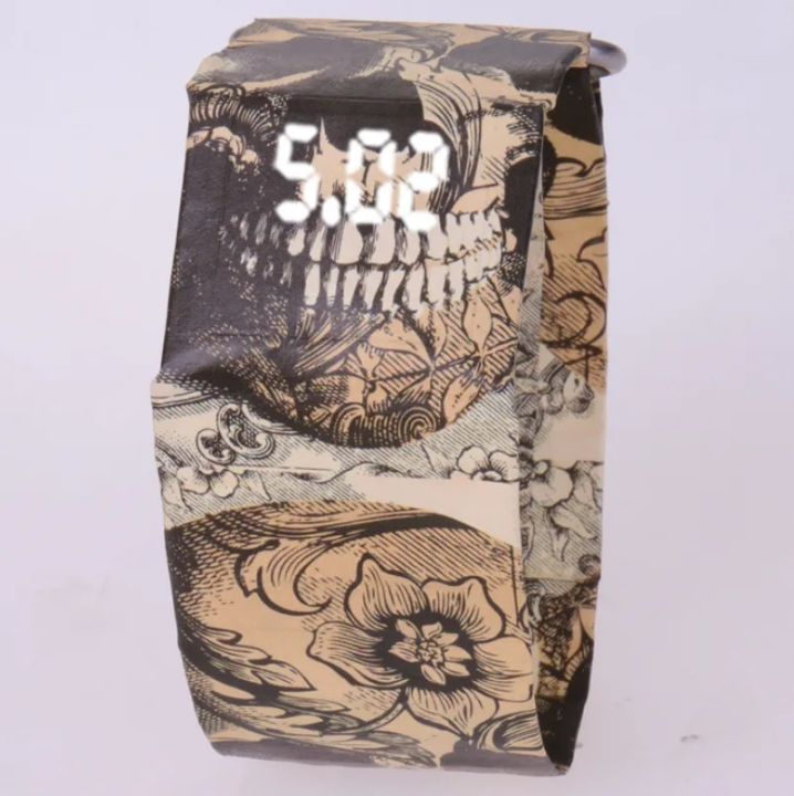 Fashion Creative Digital Watch Men's Watch Waterproof Paper Men's Electronic Men Clock