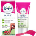 Veet Pure™ Hair Removal Cream 25g Dry Skin for Body & Legs, Freshest Smell with Grape Seed Oil Leaves Skin Feeling Smooth, Moisturized & Visibly Glowing, Dermatologically Tested. 