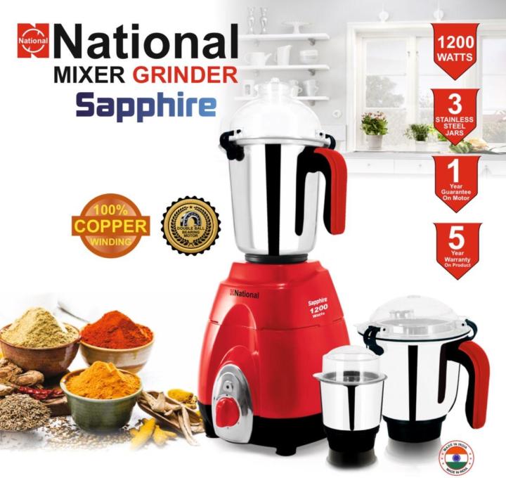 National Mixer Grinder Sapphire 1200 Watts MADE IN INDIA