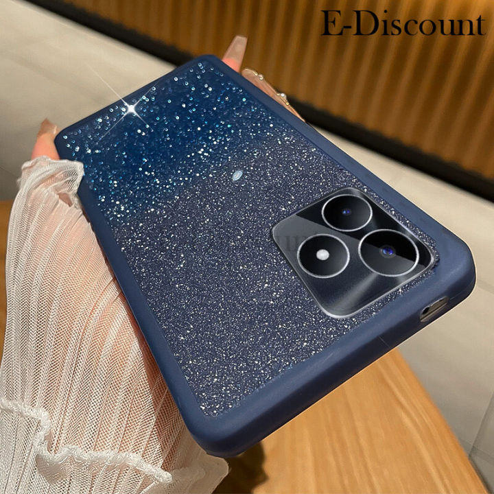 New Phone Case For Realme Note 50 4G Cover Camera Protection Semi Transparent Soft Silicone Shockproof Exquisite Glitter Powder for Realme Note50 4G Case