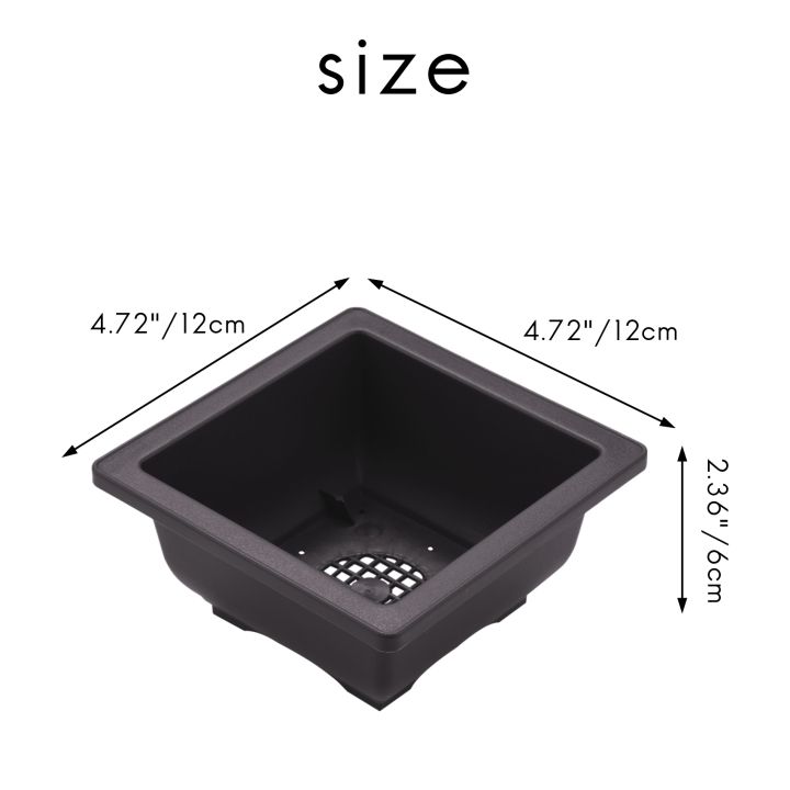 15%20PCS%204.7%20Inch%20Flower%20Pot,%20Square%20Plastic%20Bonsai%20Training%20Pot,%20Flower%20Succulent%20Flower%20Pot%20Container,%20for%20Garden,%20Interior,%20Home%20Decoration%20-%20Image%208