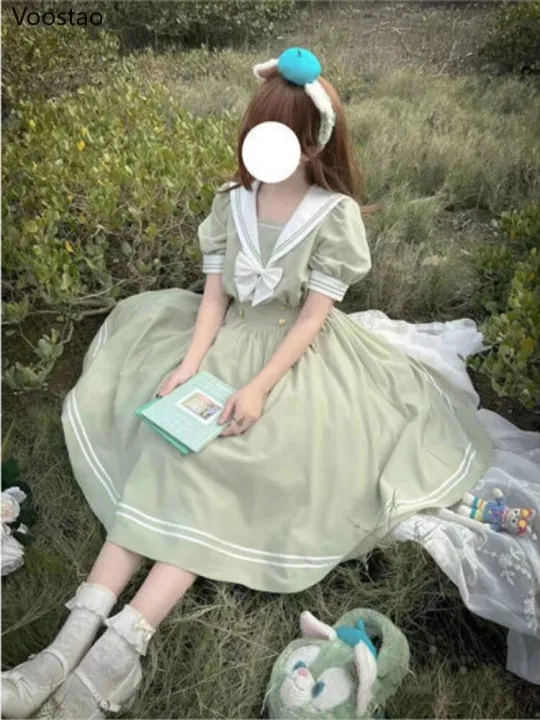 Japanese%20Soft%20Sister%20Cute%20Lolita%20Dress%20Women%20Sweet%20Puff%20Sleeve%20Slim%20Student%20Dresses%20Party%20Retro%20Girls%20Bow%20Salior%20Collar%20Vestidos%20-%20Image%205
