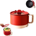 GC 1.5L Multi-functional Electric Cooker, Non-stick Coated Electric Pan With Phone Holder, Mini Ramen Cooker With Over-Heating Protection For Cooking Various Dishes. 