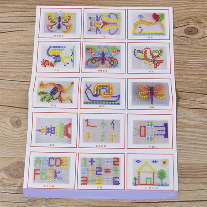 296Pcs%20Puzzle%20Multicolored%20Educational%20Plastic%20Mushroom%20Nail%20Mosaic%20Pegboard%20for%20Children%20-%20Image%204