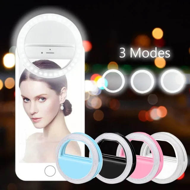Rechargeable%20Portable%20Clip-on%20Selfie%20Ring%20Light%20With%2036%20LED%20for%20iPhone/Android%20Phone%20Photography%20Camera%20Video%20%7C%203%20Adjustable%20Light%20Modes%20-%20Image%204