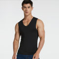 Men's Ice Silk Seamless Vest Summer Young Men Solid Color Stretch Sports Quick Dry Wide Shoulder Thin V-Neck Base Shirt. 