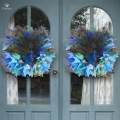 Artificial Peacock Feathers Wreath 47cm Fireplace Simulation Feather Garland. 