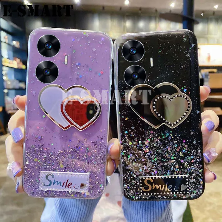 New%20Design%20Case%20For%20Realme%20C55%20Back%20cover%20Glitter%20Soft%20Transparent%20Be%20Love%20Makeup%20Mirror%20Stars%20Moon%20For%20Realme%20C55%20case%20-%20Image%203