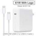 MacBook Adapter 61W USB-C Power Adapter Type-C Fast Charging For Latest MacBook Pro 13inch A1706 A1707 A1708 A1718 A1932 A2179 A2337).