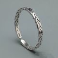 White copper silver-plated twist braided bracelet ethnic style retro style imitation Thai silver love intertwined male and female couple open bracelet.