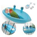 Bird Water Bath Tub For Pet Cage Hanging Bowl Parrot Parakeet Bird Bath+Mirror Birdbath. 