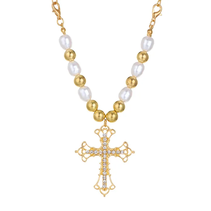 Hot%20Selling%20Alloy%20Vintage%20Pearl%20Cross%20Pendant%20With%20Punk%20Versatile%20Multi-layer%20Sweater%20Necklace%20For%20Women%20and%20Men%20-%20Image%208