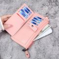 New Bag Women's Long Multifunctional Zipper Multi-slot Hand Hold Buckle Zipper Student Purse.