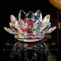 Crystal Glass Lotus Flower Candle Holder. 