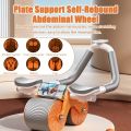 Abdominal Roller Ab Wheel Roller Automatic Rebound Ab Roller Wheel Abdominal Exercises Abdominal Exercise Equipment with Knee Pad Elbow Support Phone Holder for Home Gym Strength Workouts.
