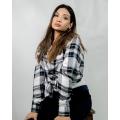 Black and White Long Sleeve Flannel Shirt.